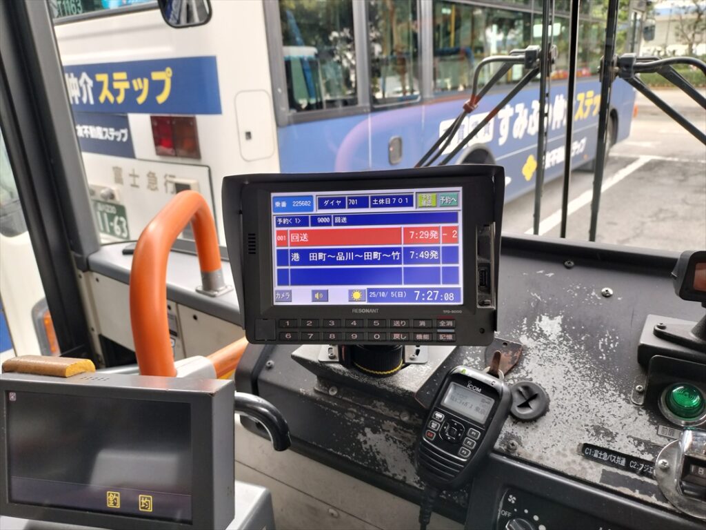 ラムコーダは回送から実車まで1日の行路がすべて入っていて他の機器と連動している