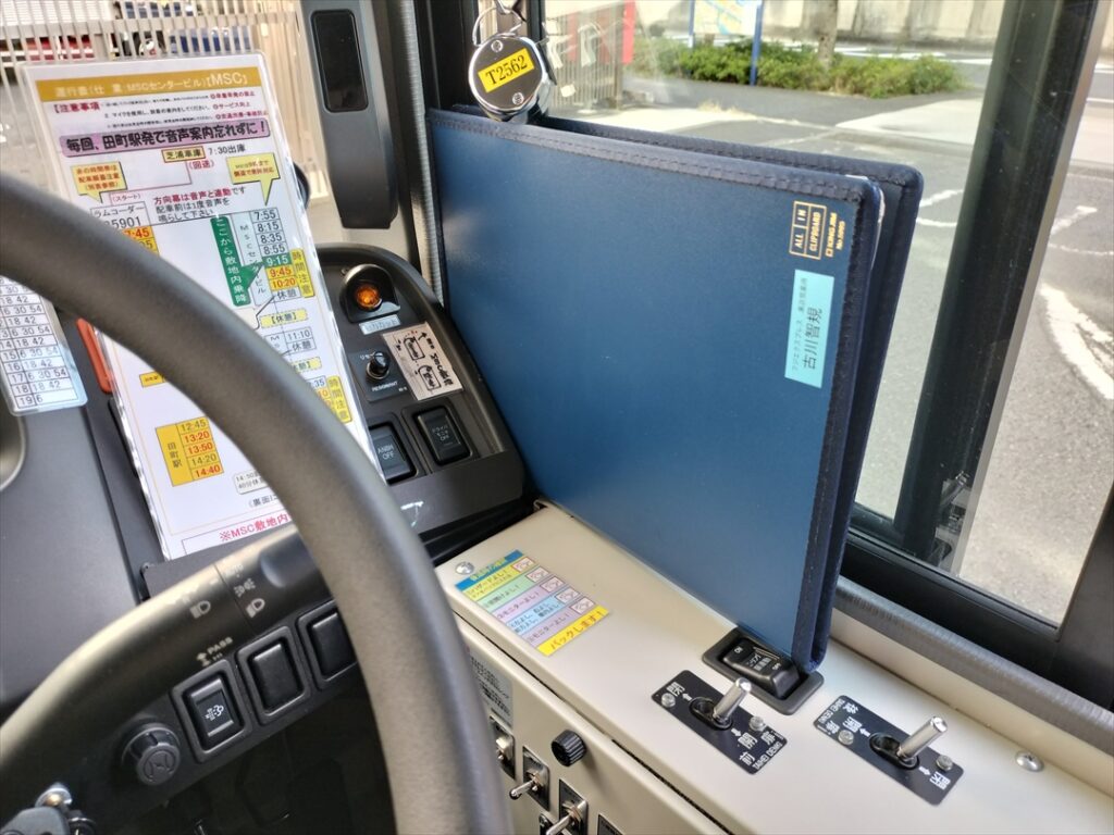 走行時には下に置いてあるカバンにさしておけば取り出しも便利