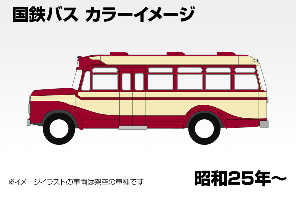 昭和20年代に登場した国鉄バスは赤系