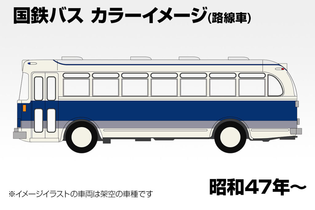 路線車に青白カラーが盛り込まれた初期のイメージ