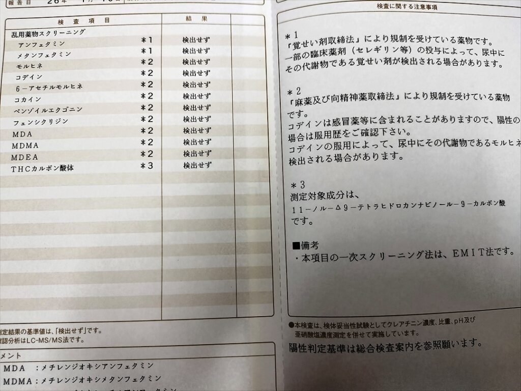 薬物検査も受ける