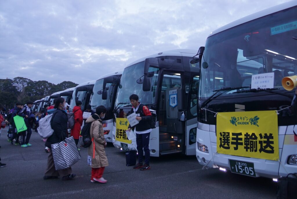 色々な区分の大会があるので誤乗しないように案内が行われた