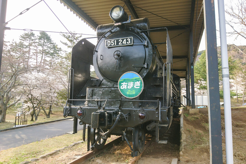 ご当地感を連想させるヘッドマークで飾り付けがしてある