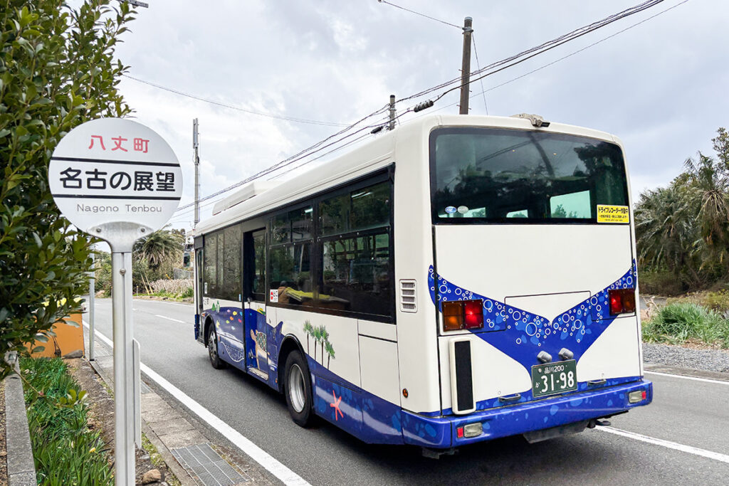 バスを使って八丈島の景勝地を見にいく