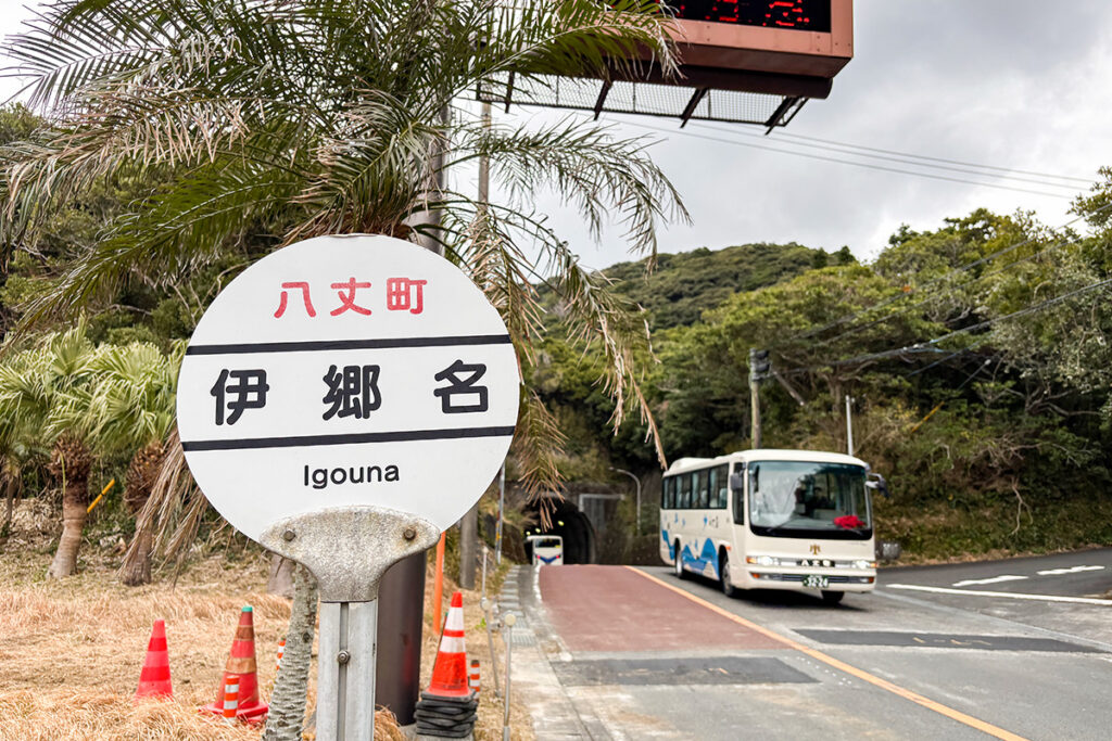 折り返しのバスで次の八丈八景へ