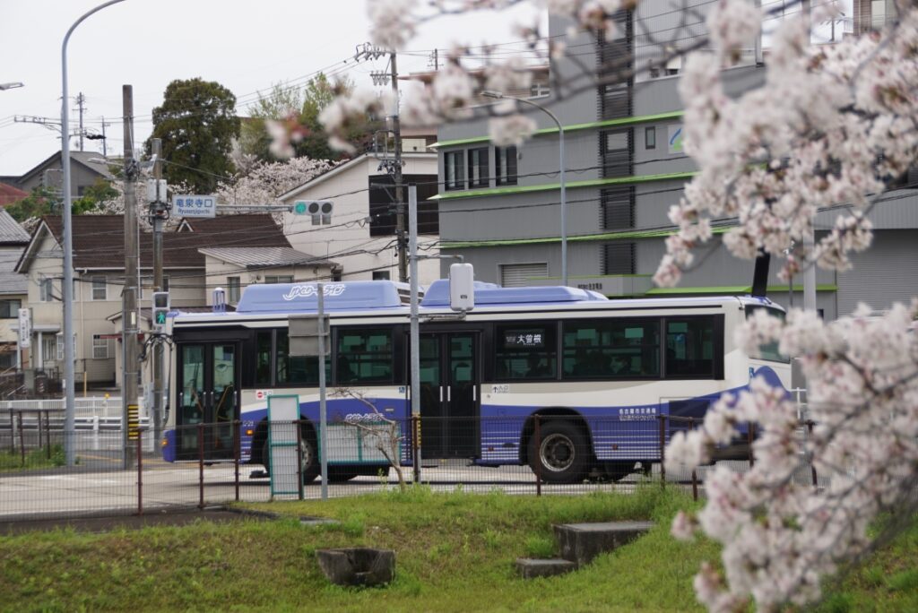 まさに道路に出てバスになろうとしているところ