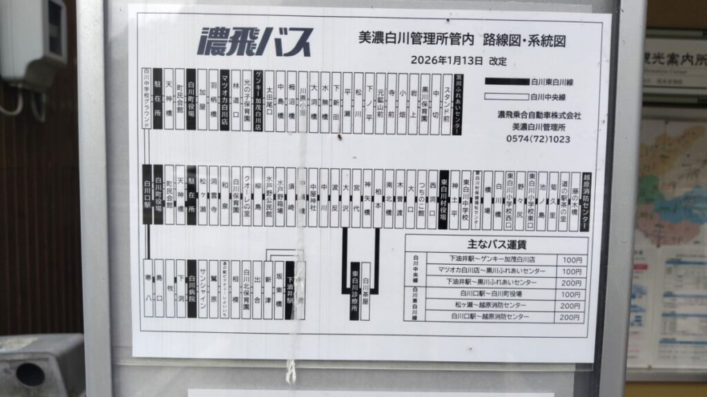 濃尾バスの路線図