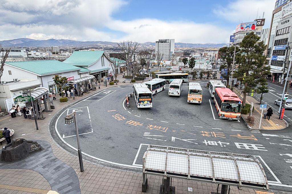 三島駅と駅南口のバス乗り場