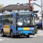 桑名のコミュニティバスの車種は実に多彩!!　　名刀・村正を見に行ったらエアロミディが来た!!