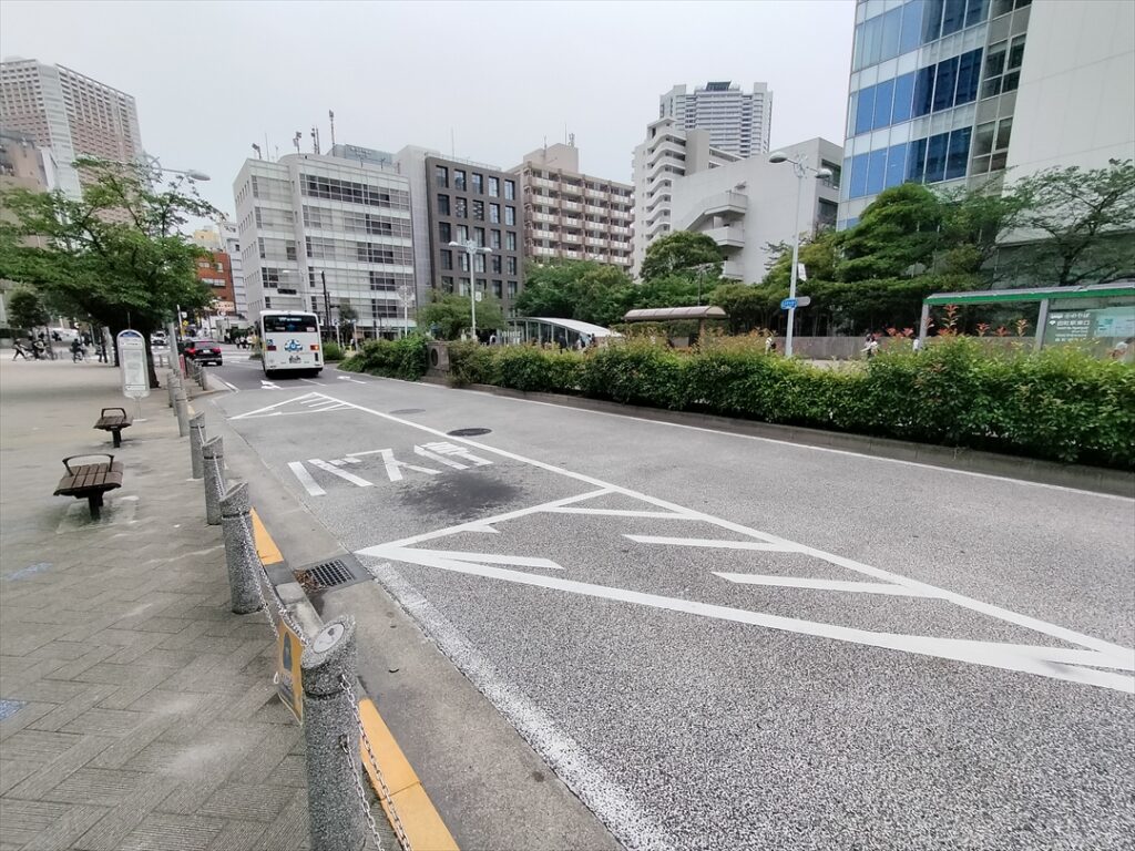 親切な運転士はバックして停めてくれる場合もあるが後退はリスクが高いのだ