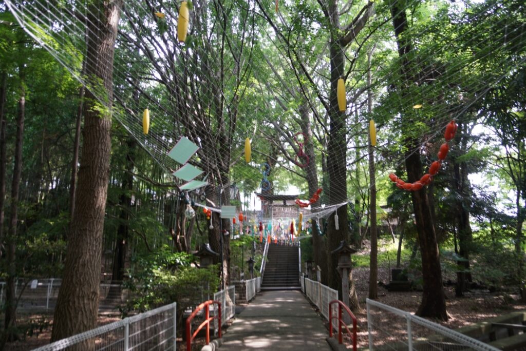 谷の底から拝殿側を望む