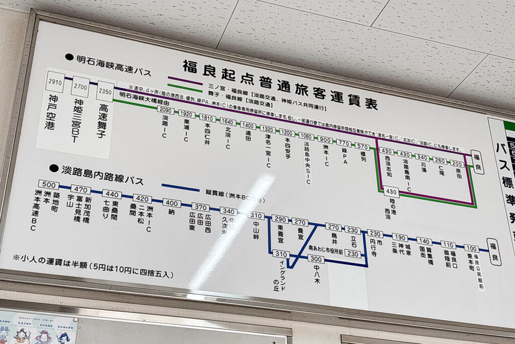 福良〜洲本間を結ぶ唯一の一般路線バスが縦貫線