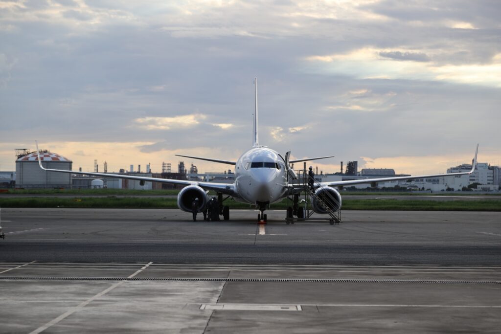 航空機の正面で直に写真撮影できる機会はめったにない