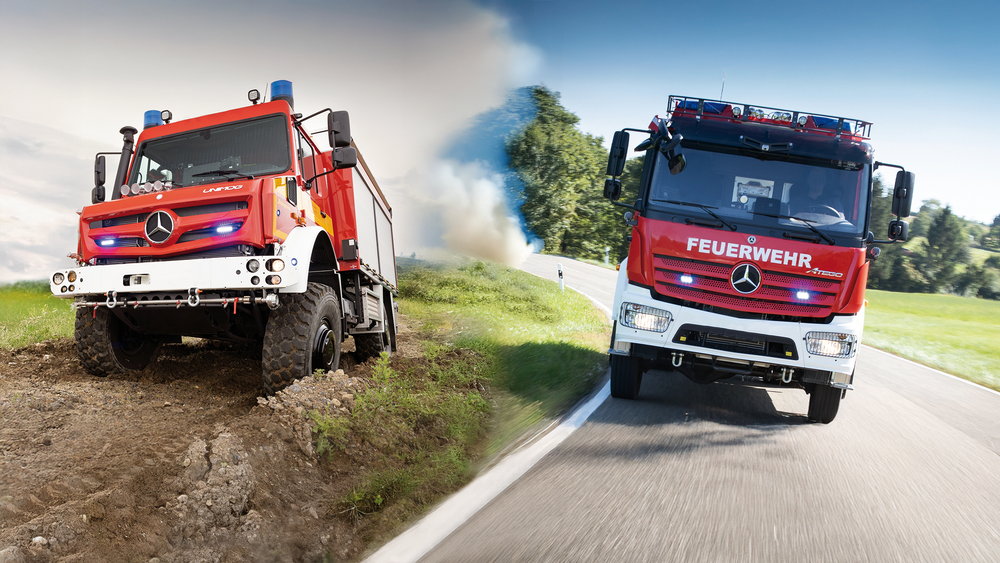 山火事が相次ぐ日本にも導入してほしい？　「ウニモグ」ベースのオフロード消防車などをベンツが公開！