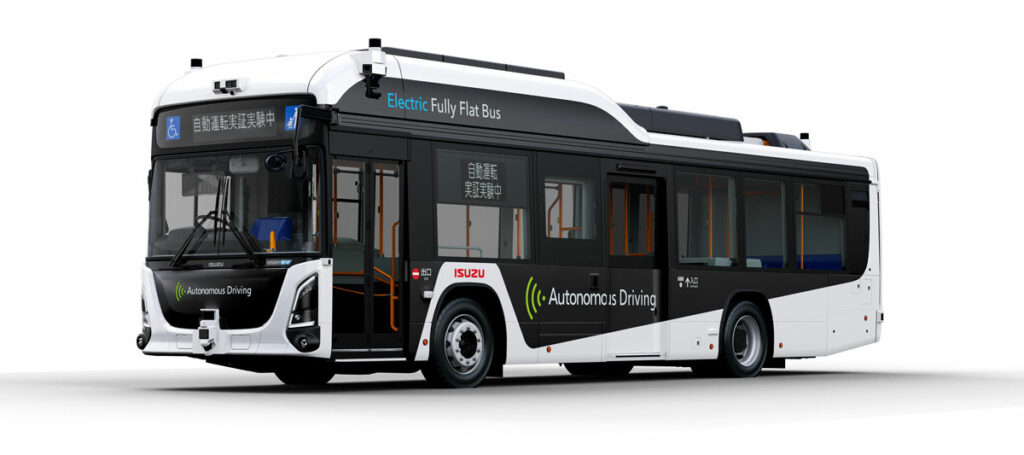レベル4相当の自動運転技術を搭載したEV大型路線バス「エルガEV」