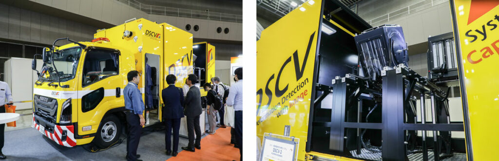 トンネル点検の効率化に貢献する「DSCV-2」。右写真はカメラユニットだ