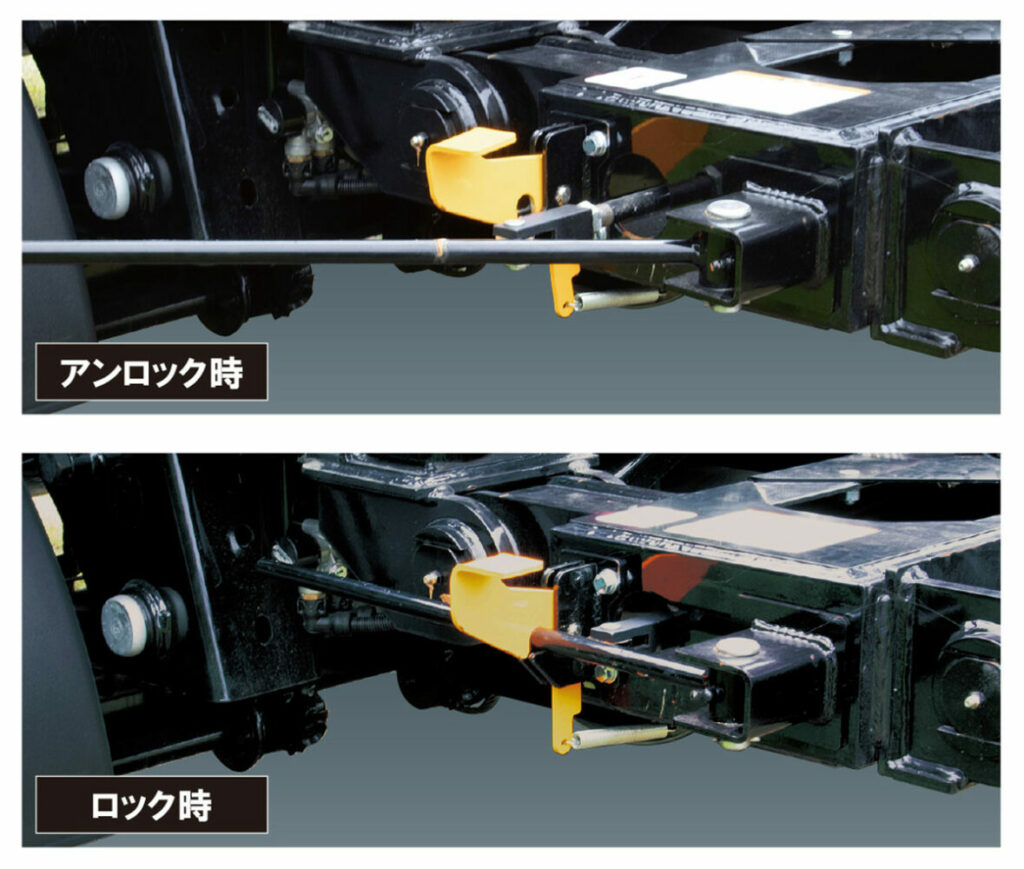 ワンタッチ操作が可能なドローバーロックレバー