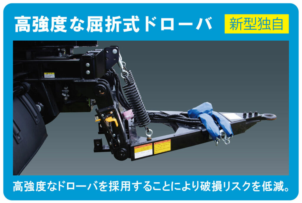 極東開発と日本トレクスと共同開発した屈折式ドローバー